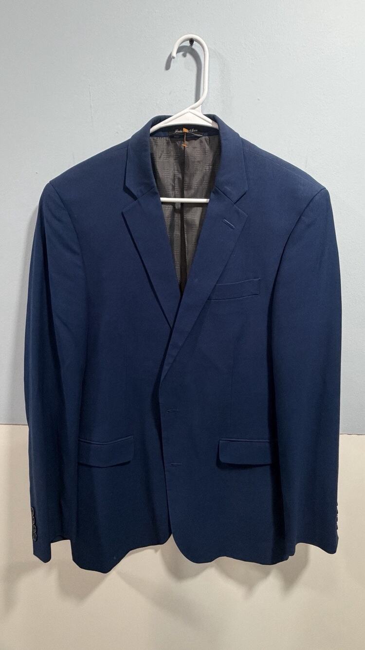 Beverly Hills Polo Club 42R Blue Birdseye Mens Blazer Suit Jacket Sport Coat